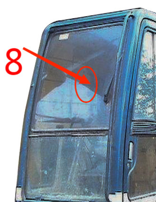 KOBELCO राइट साइड एक्स्कवेटर कैब ग्लास 5 मिमी विंडशील्ड टेम्पर्ड ग्लास स्थिति संख्या 8
