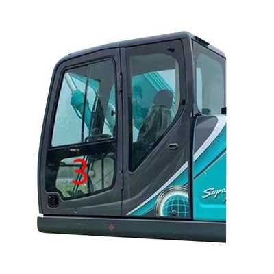 900mm KOBELCO खुदाई ग्लास लेफ्ट डोर लोअर पोजिशन नं .3 विंडशील्ड