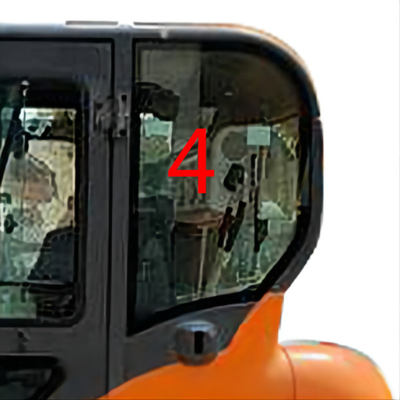 DX60-9 DX70 DOOSAN ग्लास लेफ्ट डोर रियर पोजिशन NO.4