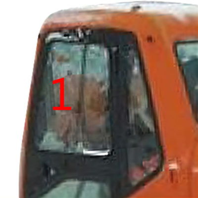 DX220LC-7 DX225LC-9 DOOSAN ग्लास लेफ्ट स्लैंट साइड पोजिशन नंबर 1 टेम्पर्ड एक्सकेवेटर कैब ग्लास