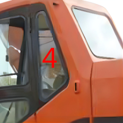 विंडशील्ड के लिए आईएसओ टेम्पर्ड ग्लास DOOSAN लेफ्ट डोर रियर पोजीशन NO.4