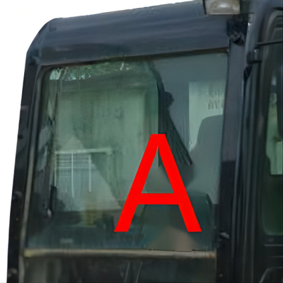 E307E CAT307E कैटरपिलर कैब ग्लास व्हाइट फ्रंट विंडस्क्रीन ग्लास