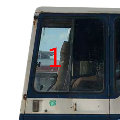 हाई इम्पैक्ट स्ट्रेंथ KOMATSU कैब ग्लास लेफ्ट एक्सकेवेटर डोर विंडो रिप्लेसमेंट