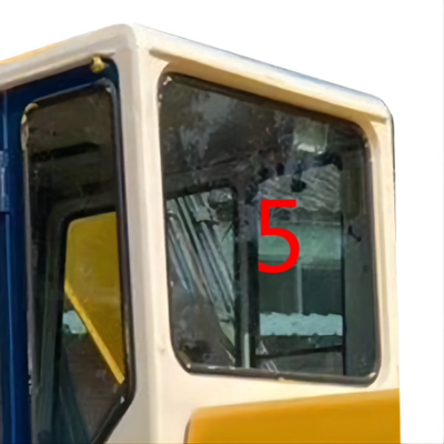 झुकने प्रतिरोधी KOMATSU कैब ग्लास खुदाई बैक साइड विंडो रिप्लेसमेंट