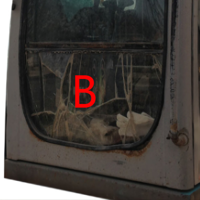 SK-6 SK230-6 SK-8 KOBELCO एक्स्कवेटर विंडो रिप्लेसमेंट फ्रंट डाउन पोजीशन B