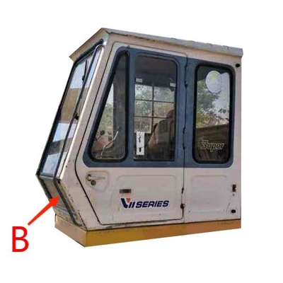 755mm 310mm एक्स्कवेटर विंडस्क्रीन रिप्लेसमेंट टेम्पर्ड फ्रंट डाउन ग्लास