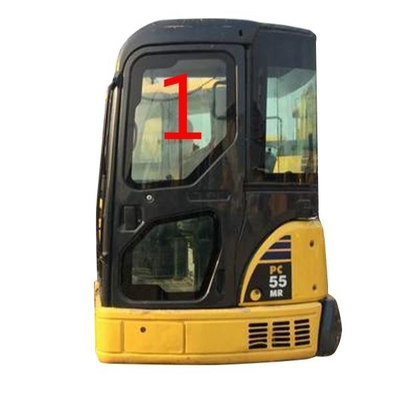 KOMATSU PC55MR कैब ग्लास लेफ्ट साइड पोजीशन बिग ग्लास नंबर 1 5 मिमी मोटा टेम्पर्ड