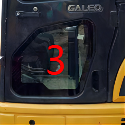 OEM KOMATSU PC55MR कैब ग्लास लेफ्ट डोर लोअर पोजिशन NO.3 डिगर विंडो रिप्लेसमेंट: