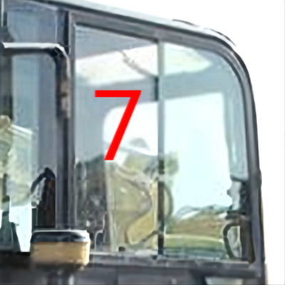 डॉट KOMATSU PC55MR एक्स्कवेटर विंडो रिप्लेसमेंट राइट साइड पोजिशन नंबर 7