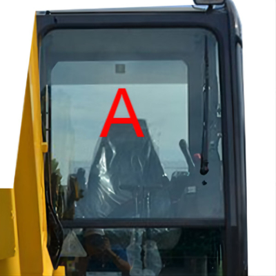 PC56-7 खुदाई KOMATSU कैब ग्लास टेम्पर्ड विंडशील्ड फ्रंट ग्लास 5MM मोटा: