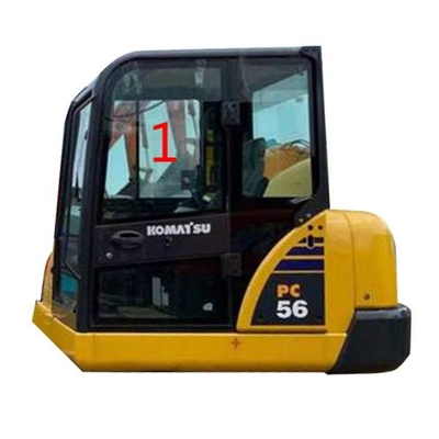 PC56-7 PC56 KOMATSU कैब ग्लास लेफ्ट साइड पोजीशन नंबर 1 बड़ा ग्लास 5 मिमी मोटा