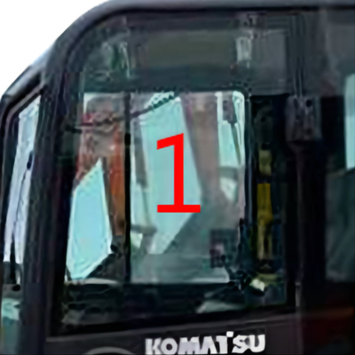 PC56-7 PC56 KOMATSU कैब ग्लास लेफ्ट साइड पोजीशन नंबर 1 बड़ा ग्लास 5 मिमी मोटा