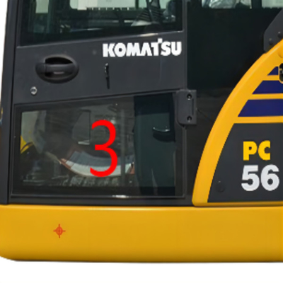 OEM KOMATSU PC6-7 PC56 कैब ग्लास लेफ्ट डोर लोअर पोजिशन NO.3 विंडो रिप्लेसमेंट: