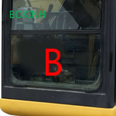 PC70-8 फ्रंट डाउन कोमात्सु एक्स्कवेटर ग्लास रिप्लेसमेंट टेम्पर्ड पोजिशन बी ग्लास